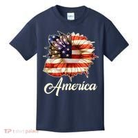 American Flag Sunflower USA Kids T-Shirt thumb 0