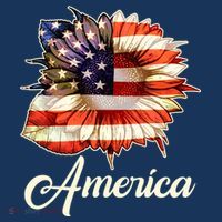 American Flag Sunflower USA Kids T-Shirt thumb 4