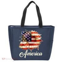American Flag Sunflower USA Tote Bag thumb 0