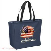 American Flag Sunflower USA Tote Bag thumb 2
