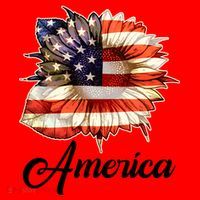 American Flag Sunflower USA Santa Hat thumb 1