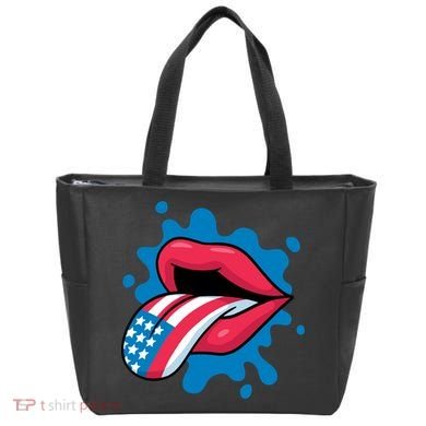 American Flag Tongue Tote Bag