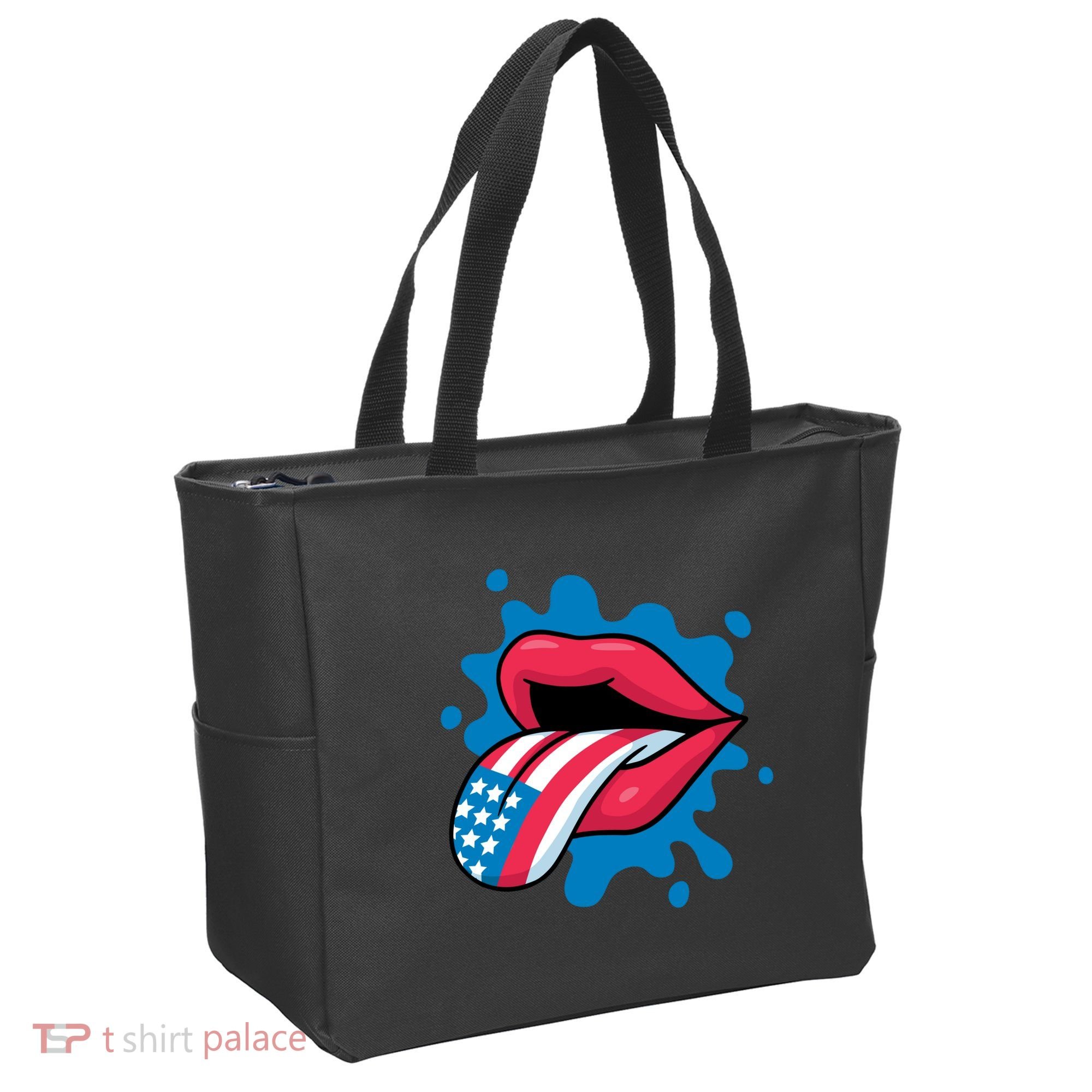American Flag Tongue Tote Bag