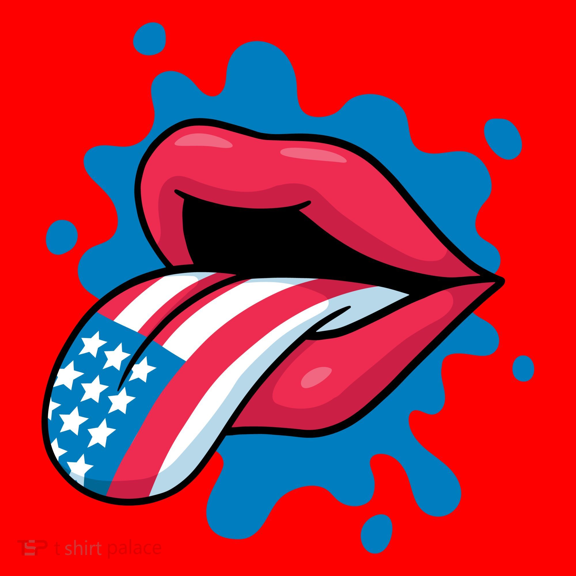 American Flag Tongue Santa Hat