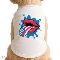 American Flag Tongue Doggie Tank thumb 0