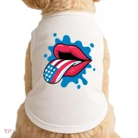 American Flag Tongue Doggie Tank thumb 0