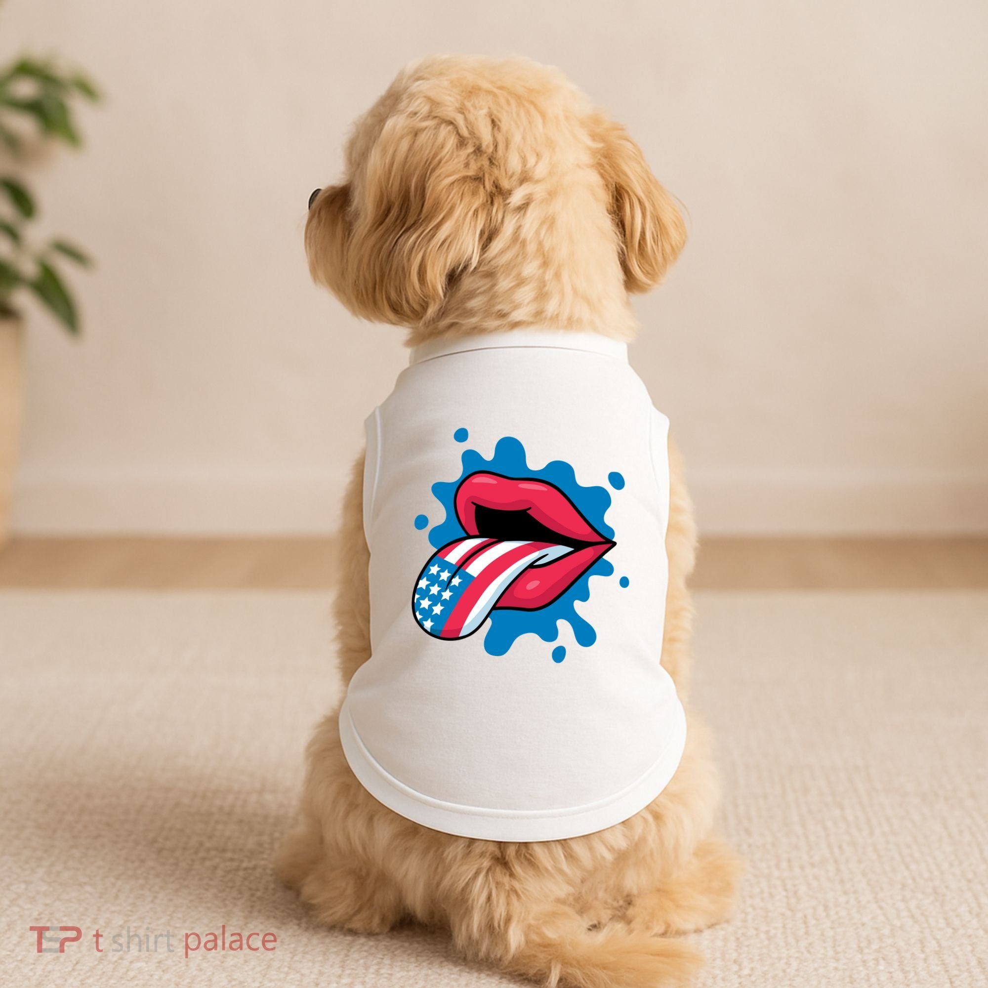 American Flag Tongue Doggie Tank
