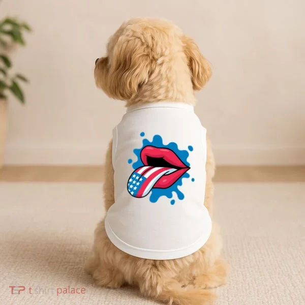 American Flag Tongue Doggie Tank