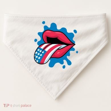 American Flag Tongue USA-Made Doggie Bandana