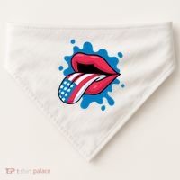 American Flag Tongue USA-Made Doggie Bandana thumb 0