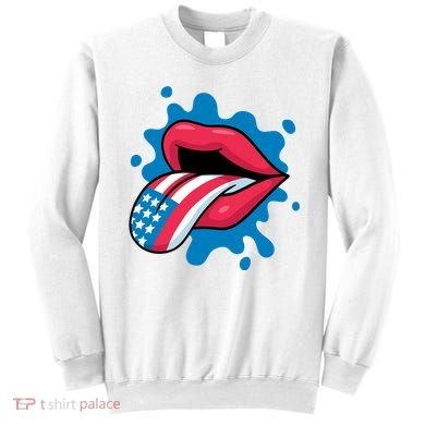 American Flag Tongue Sweatshirt