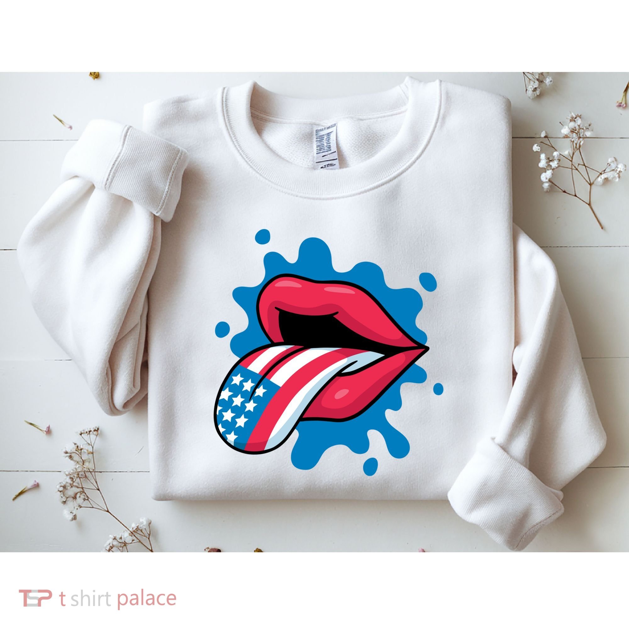 American Flag Tongue Sweatshirt
