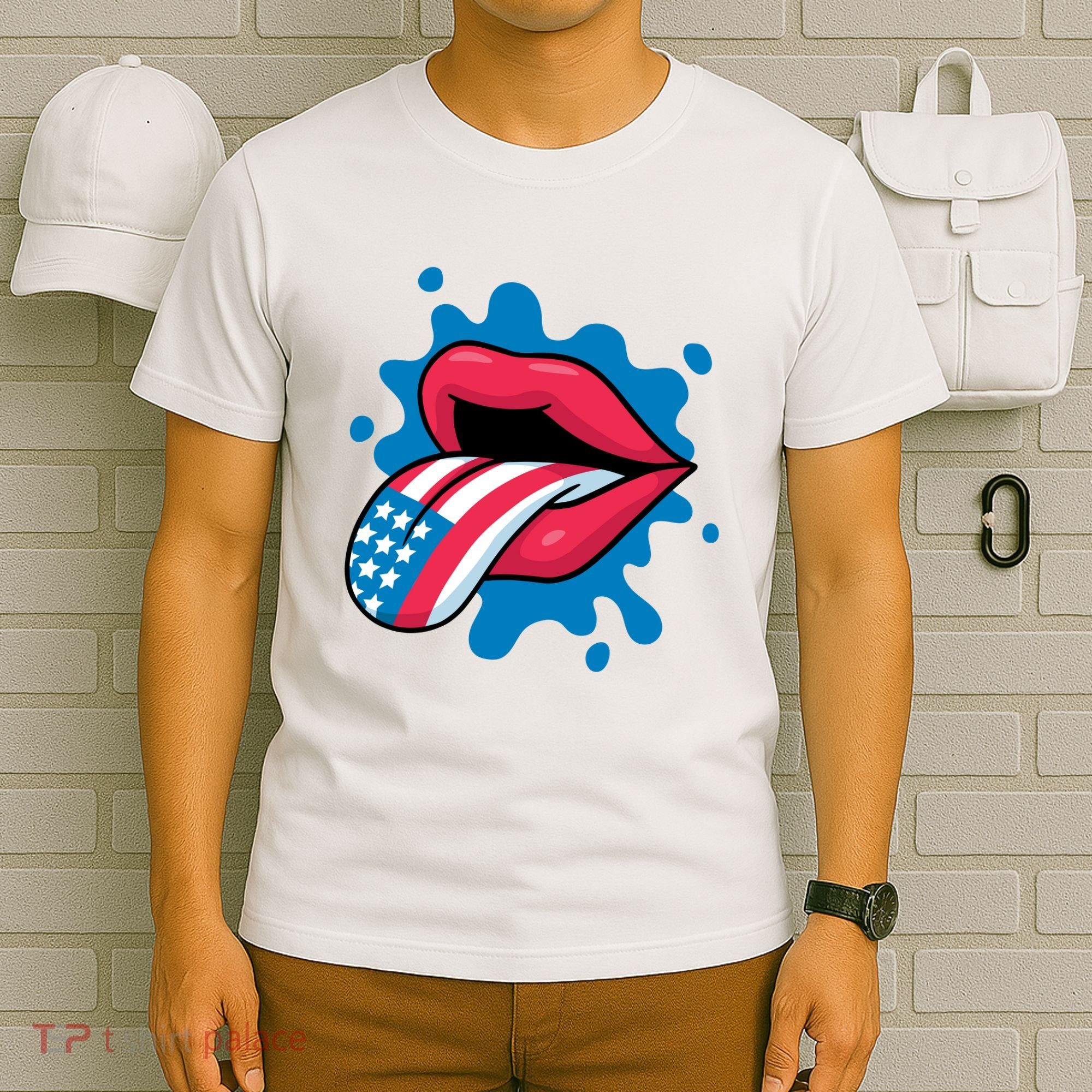 American Flag Tongue T-Shirt