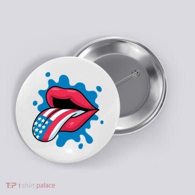 American Flag Tongue Button