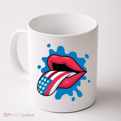 American Flag Tongue Coffee Mug