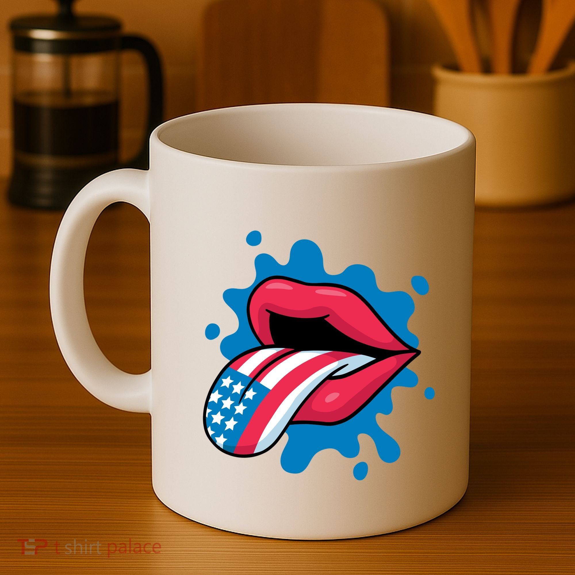 American Flag Tongue Coffee Mug