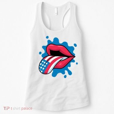 American Flag Tongue Women's Tank Top
