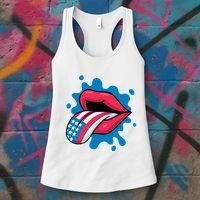American Flag Tongue Women's Tank Top thumb 3