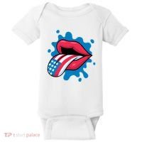 American Flag Tongue Baby Bodysuit thumb 0