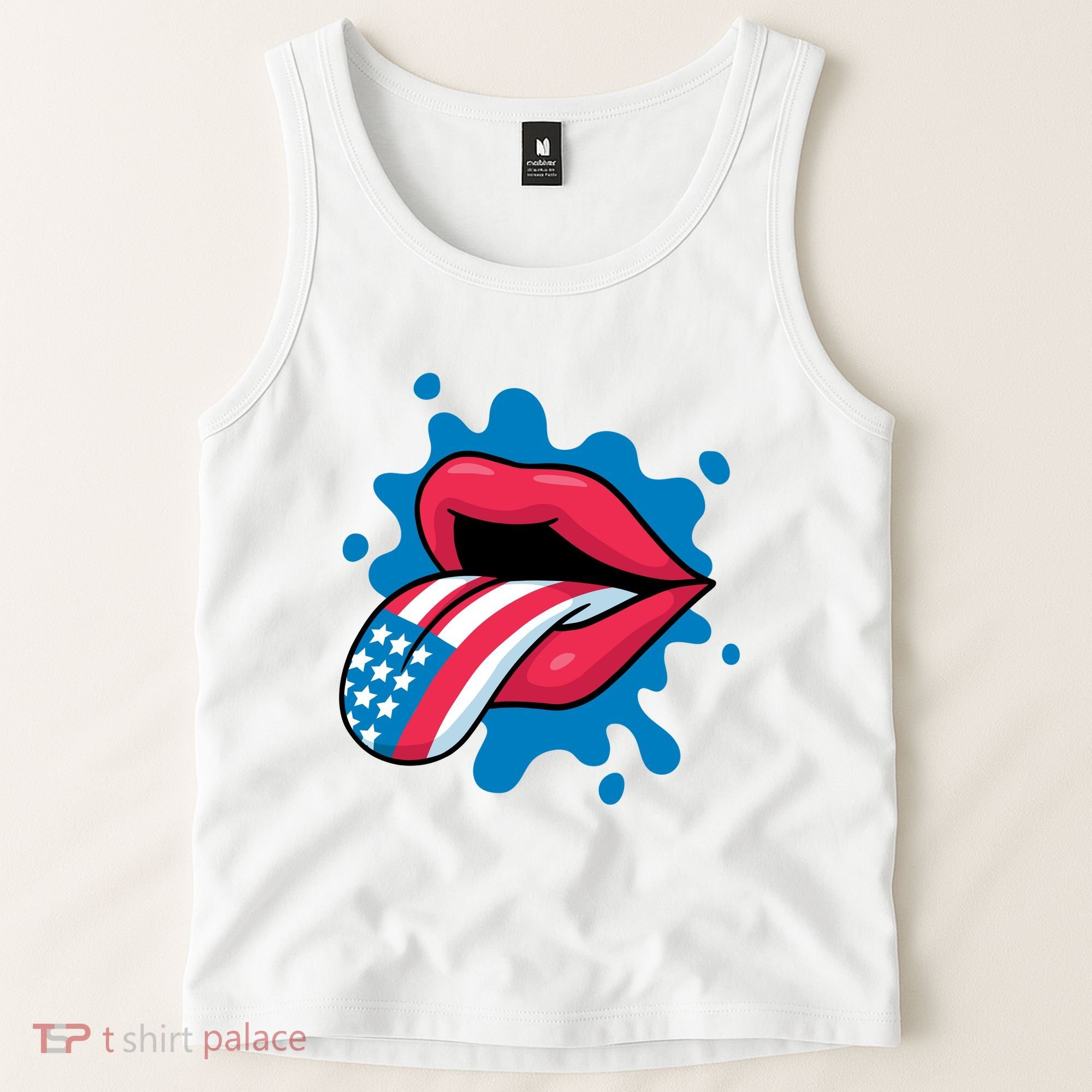 American Flag Tongue Tank Top