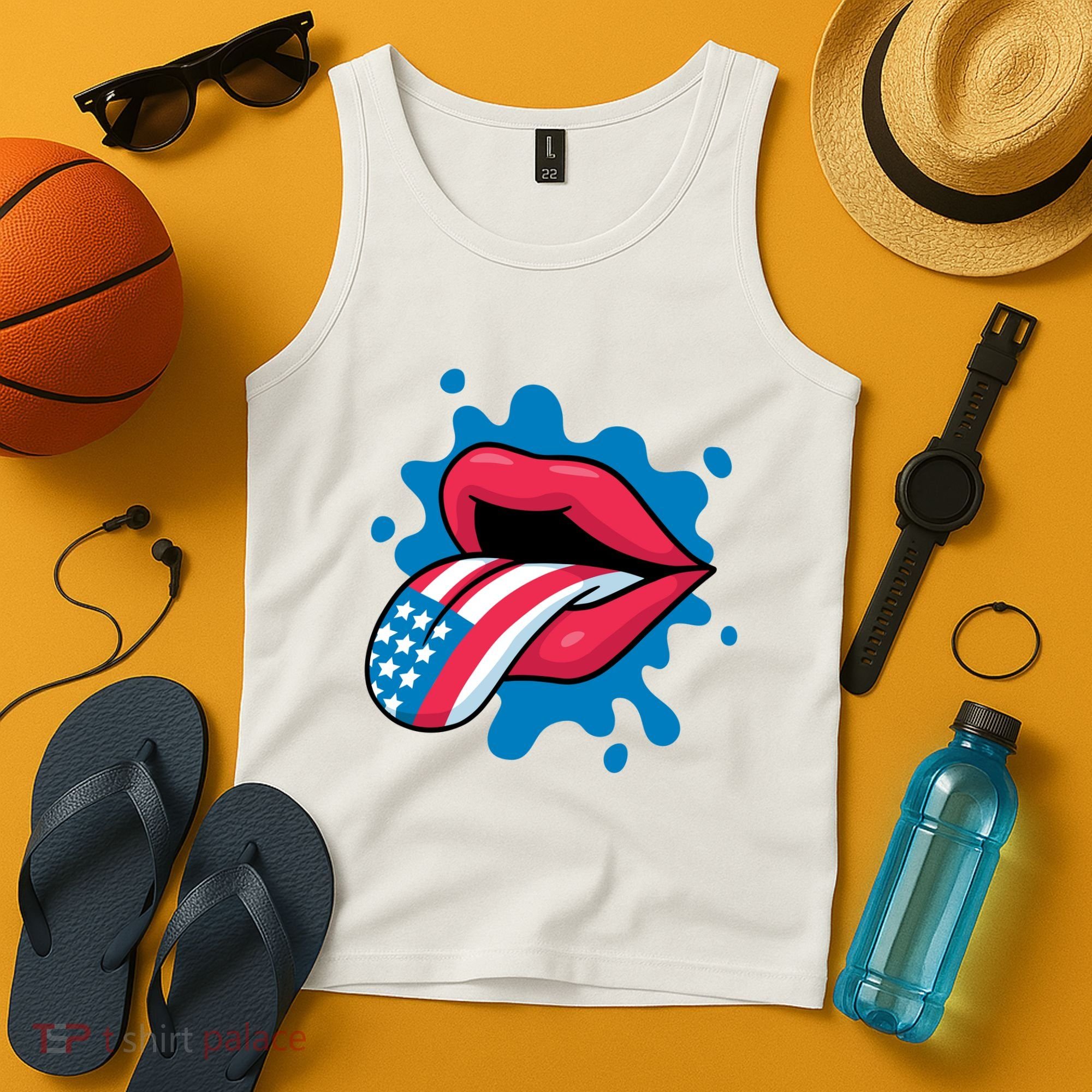 American Flag Tongue Tank Top