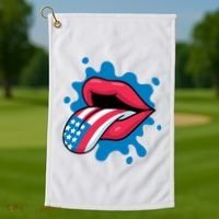 American Flag Tongue Golf Towel thumb 1