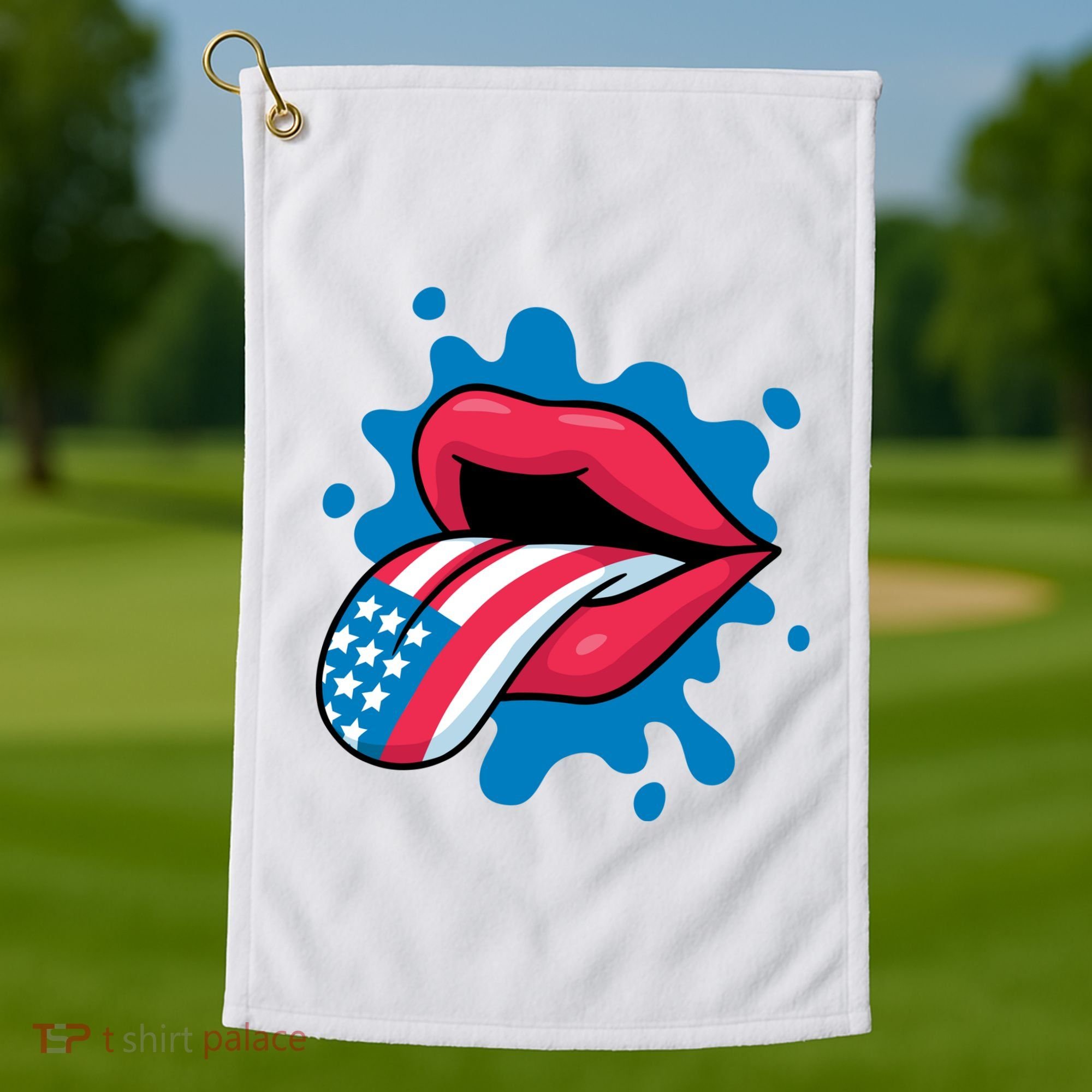 American Flag Tongue Golf Towel