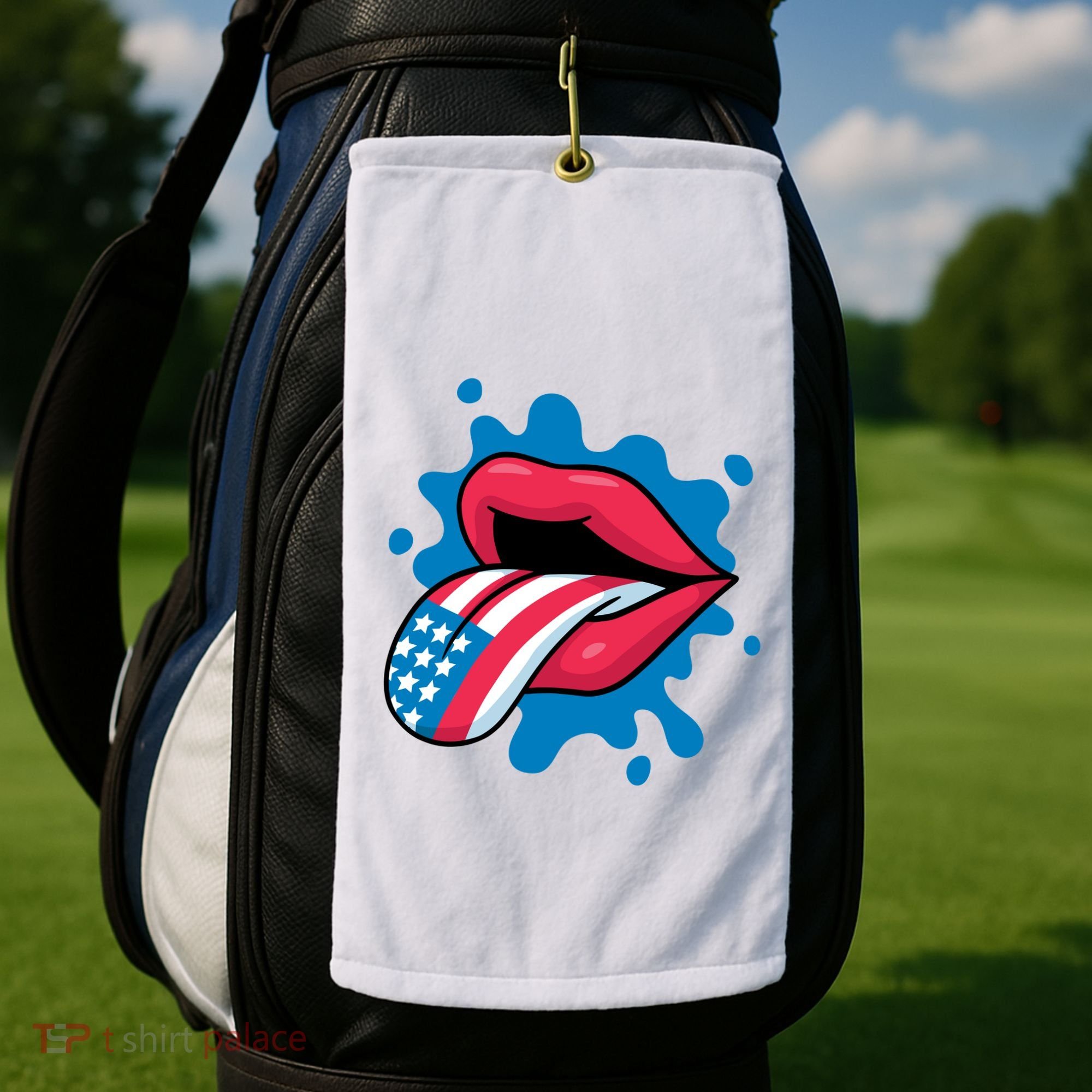 American Flag Tongue Golf Towel