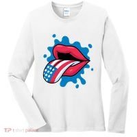 American Flag Tongue Women's Long Sleeve Shirt thumb 0