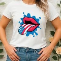 American Flag Tongue Women's T-Shirt thumb 2