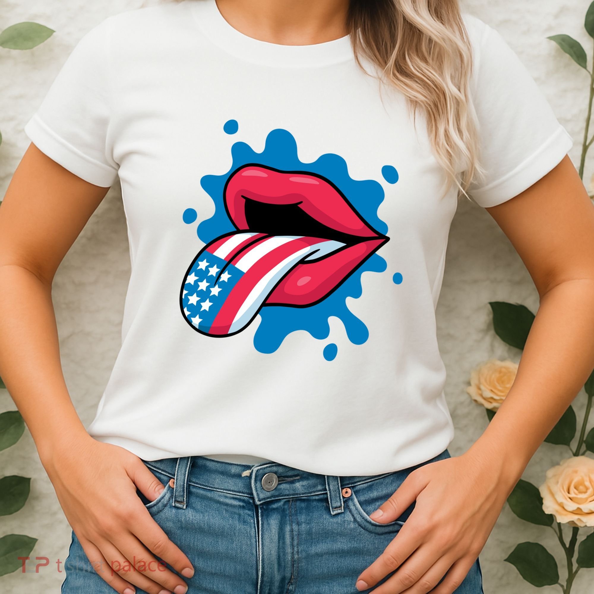 American Flag Tongue Women's T-Shirt