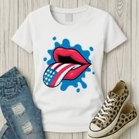 American Flag Tongue Women's T-Shirt thumb 3