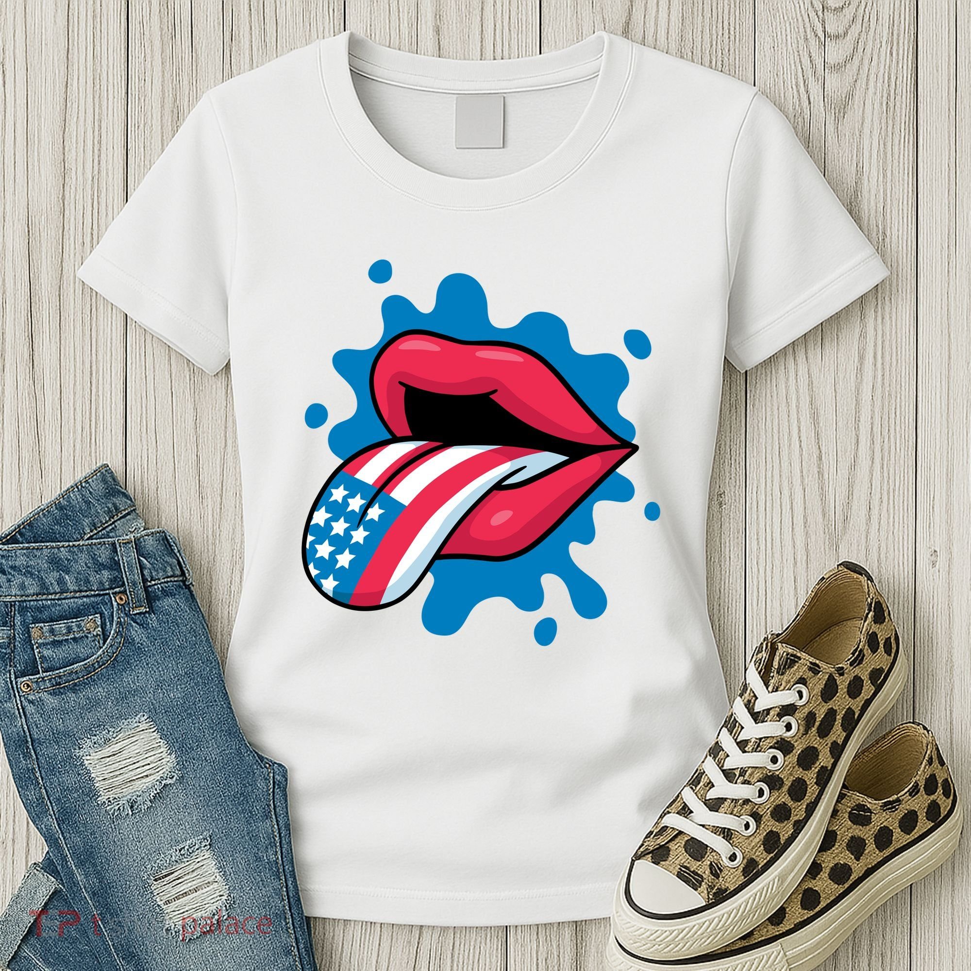 American Flag Tongue Women's T-Shirt