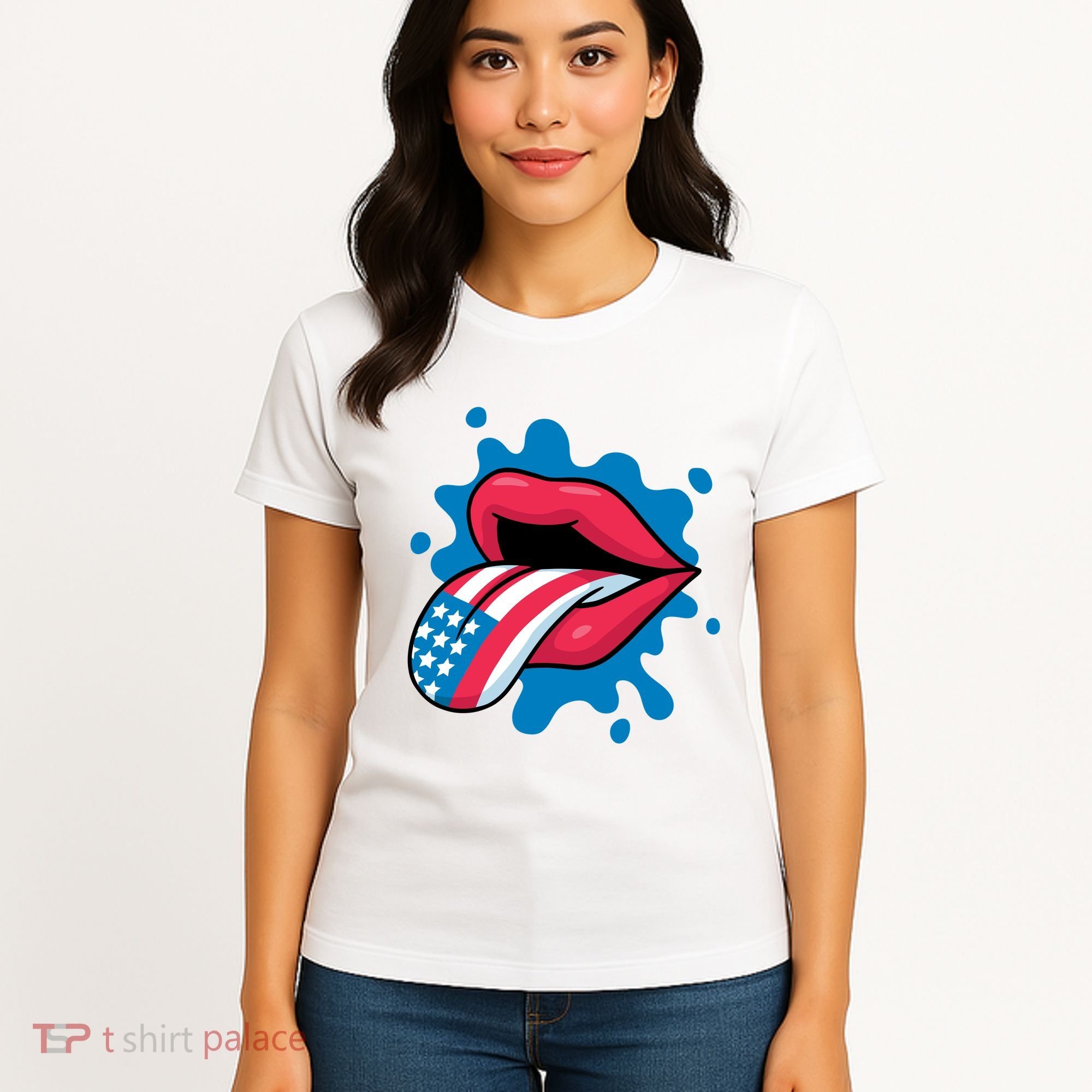 American Flag Tongue Women's T-Shirt