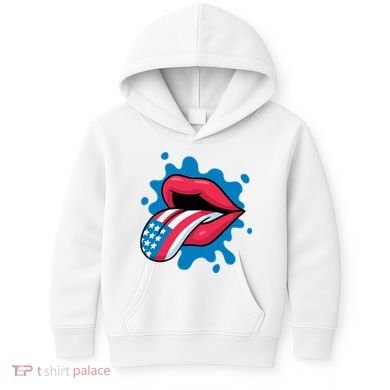 American Flag Tongue Kids Hoodie