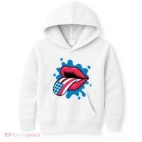 American Flag Tongue Kids Hoodie thumb 0