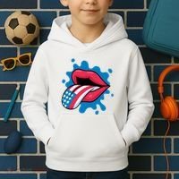 American Flag Tongue Kids Hoodie thumb 2