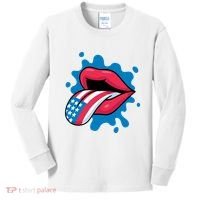 American Flag Tongue Kids Long Sleeve Shirt thumb 0