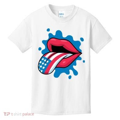 American Flag Tongue Kids T-Shirt