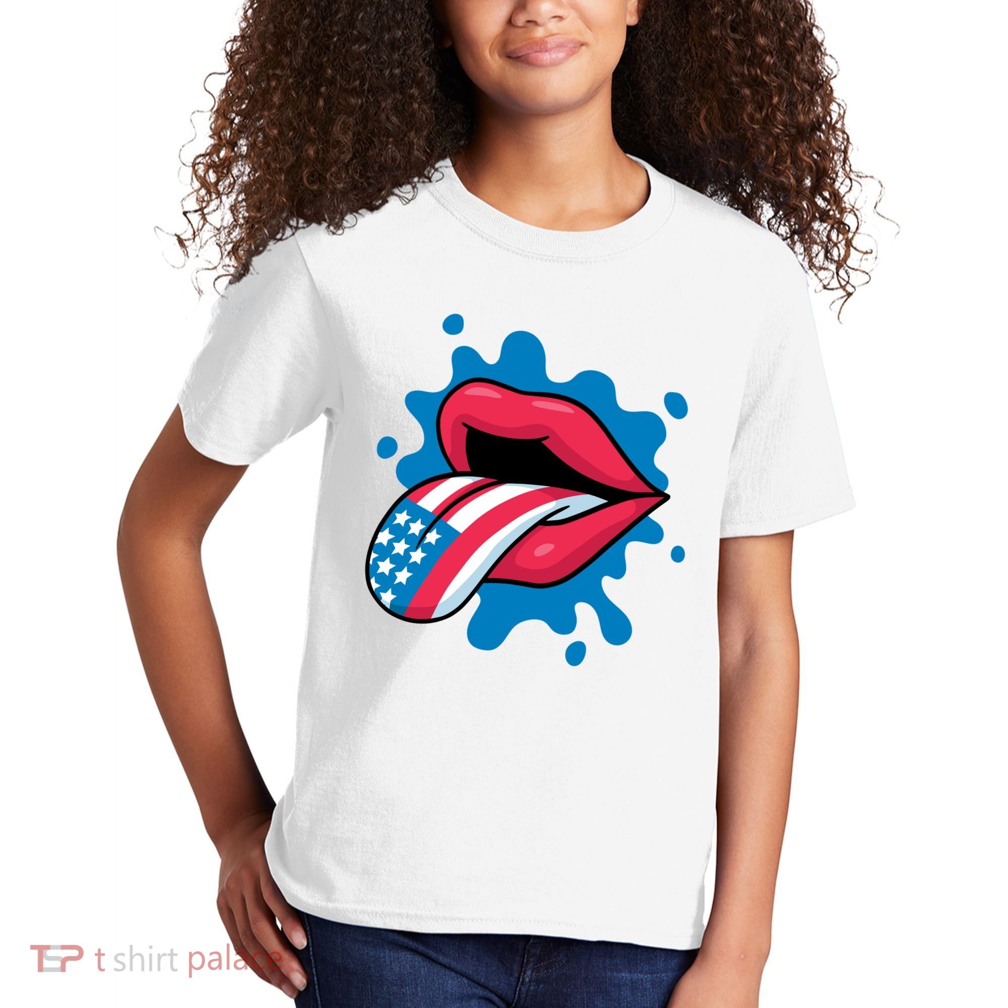 American Flag Tongue Kids T-Shirt