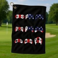 American Gamer Mash Up Controllers Golf Towel thumb 1