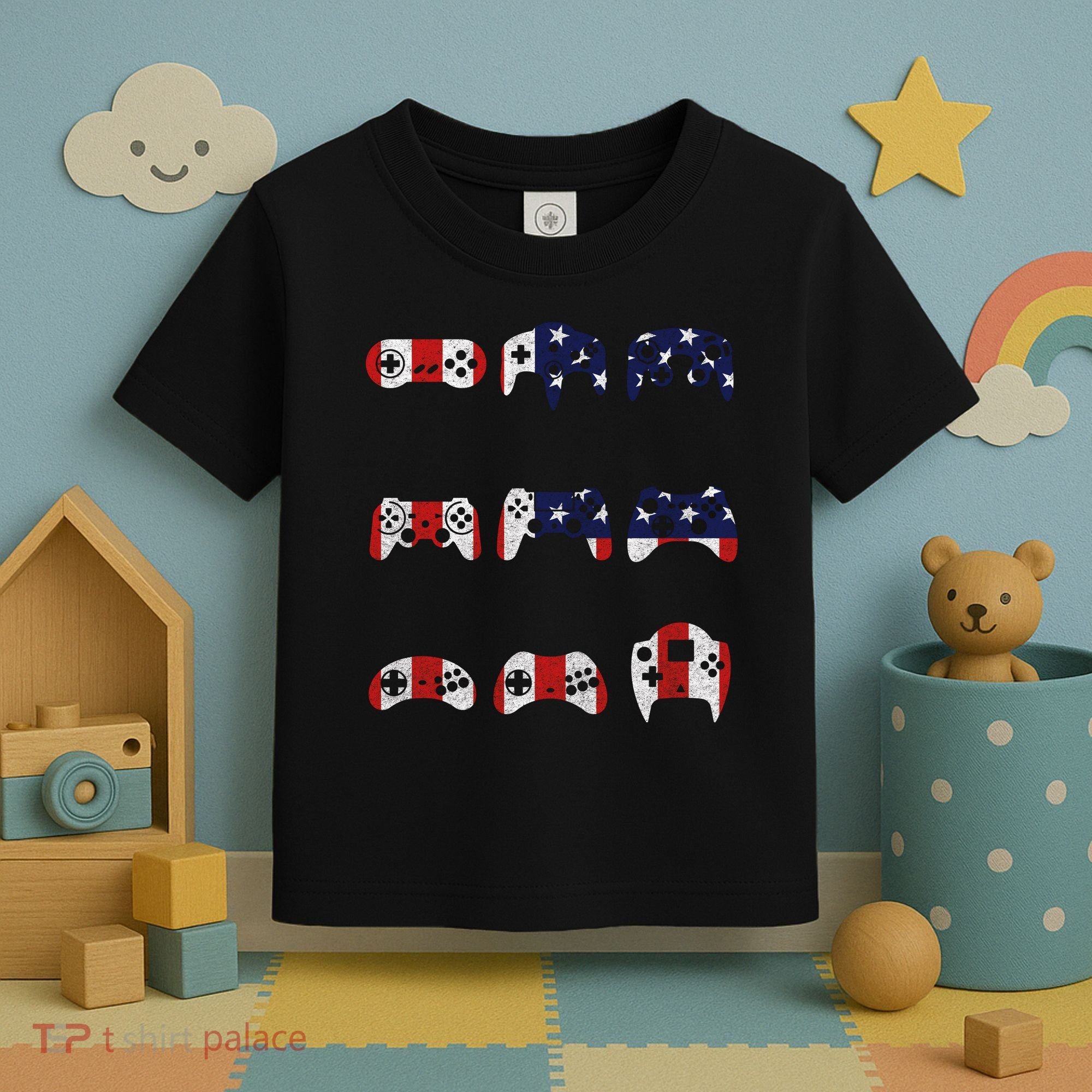 American Gamer Mash Up Controllers Toddler T-Shirt
