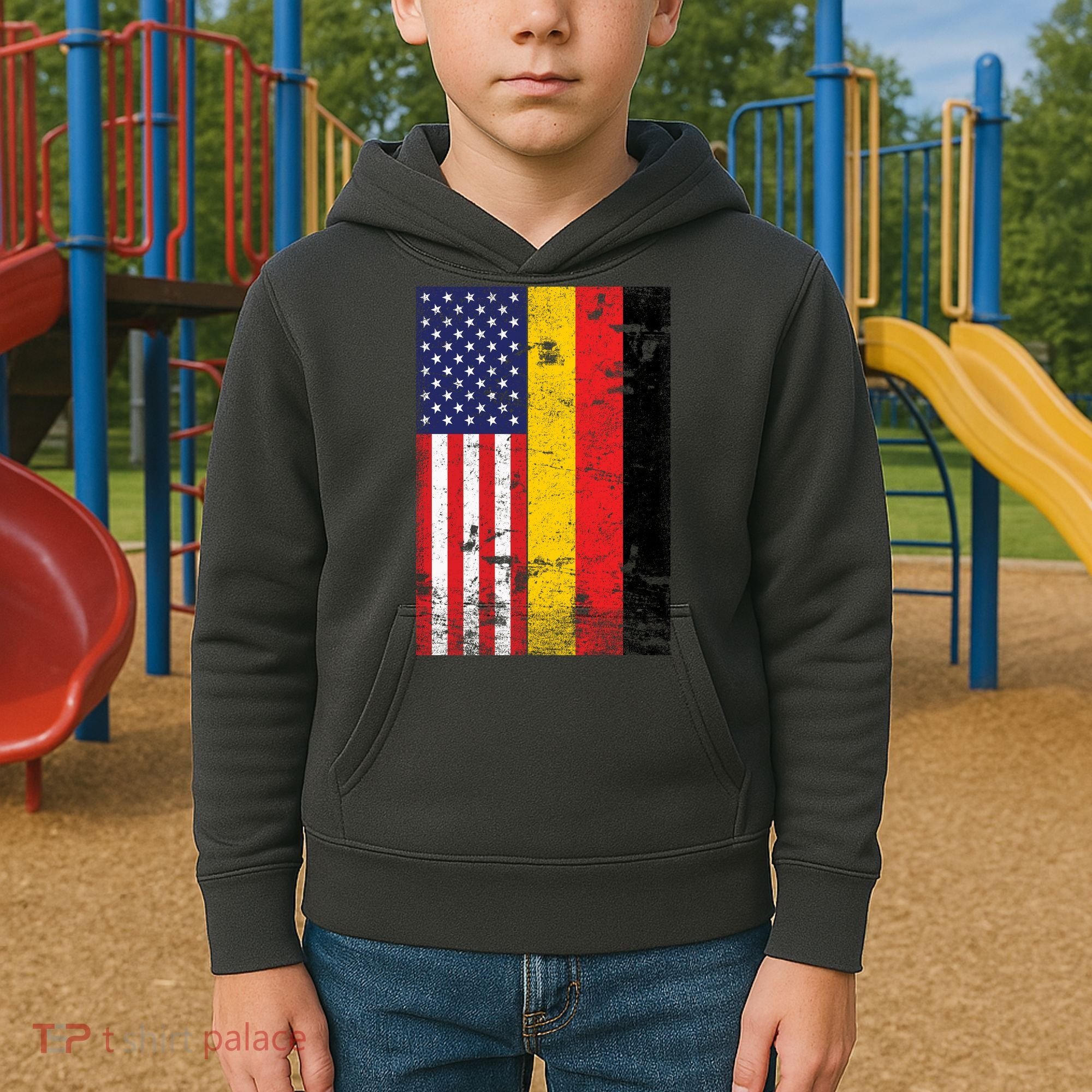 American German Flag Kids Hoodie