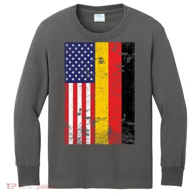 American German Flag Kids Long Sleeve Shirt