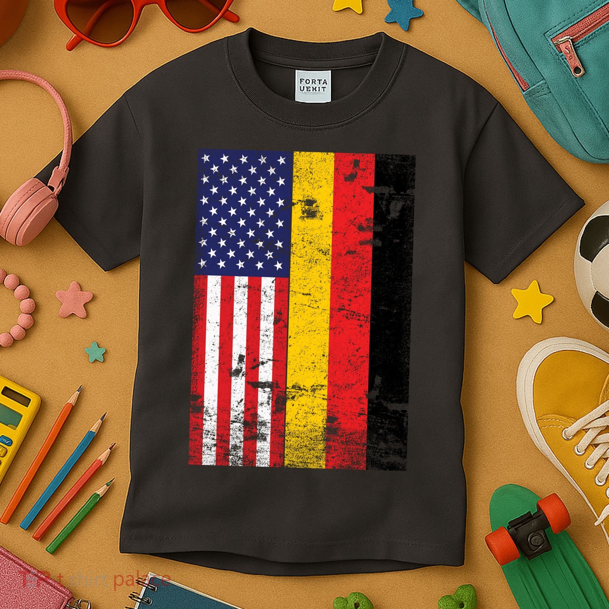 American German Flag Kids T-Shirt