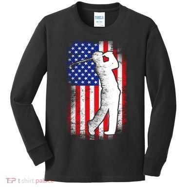 American Golf Flag Kids Long Sleeve Shirt