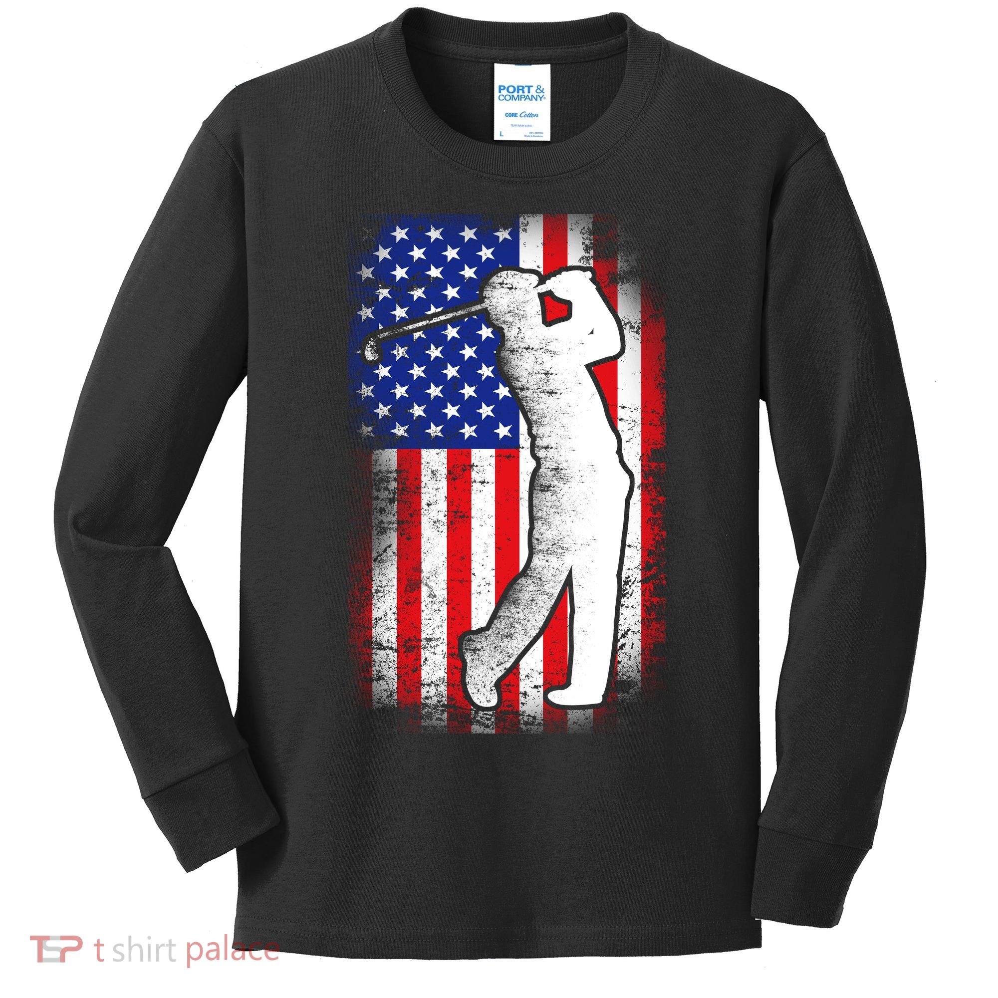 American Golf Flag Kids Long Sleeve Shirt