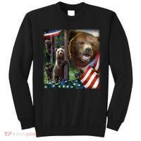 American Grizzly American Flag Bear Family Sweatshirt thumb 0