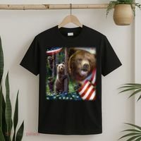 American Grizzly American Flag Bear Family T-Shirt thumb 2