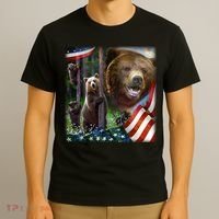 American Grizzly American Flag Bear Family T-Shirt thumb 3